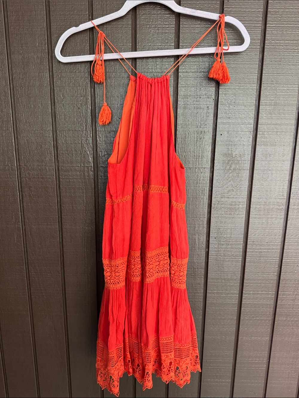 Kimchi Blue Bright Coral Orange Boho Dress
